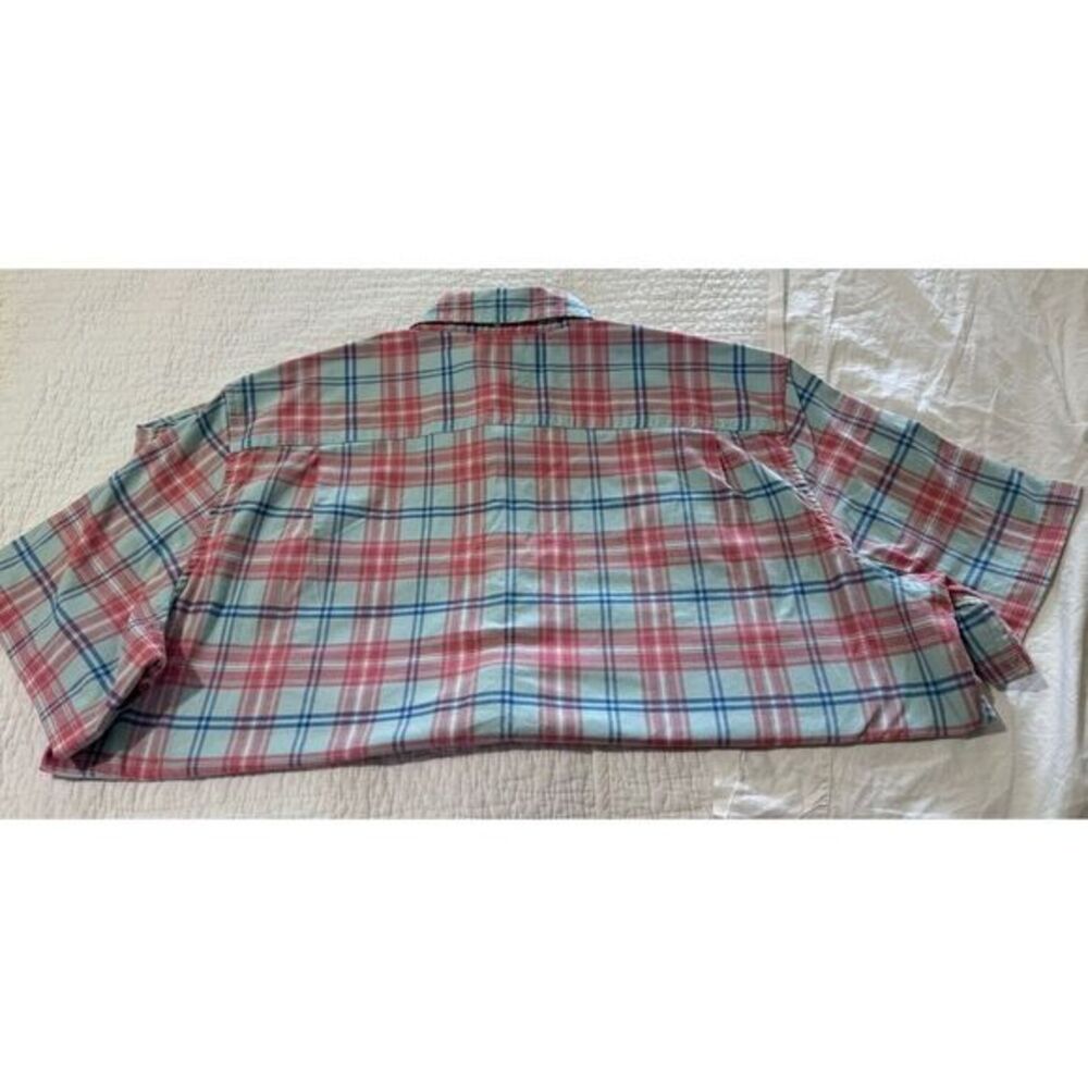 Man's L.L.Bean Comfort Stretch Oxford Short‎ Sleeve Slightly Fitted Plaid - Picture 3 of 5